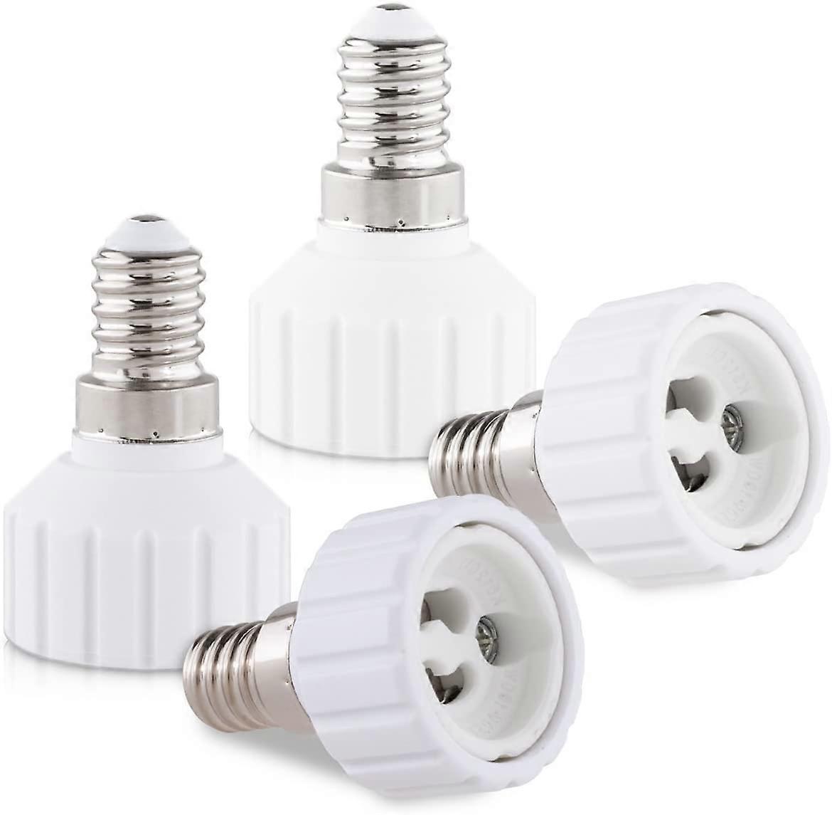 4x Socket Adapter - E14 to GU10 Sockets Converter - Bayonet Base Lamp Holder Adapter for Halogen LED Bulb