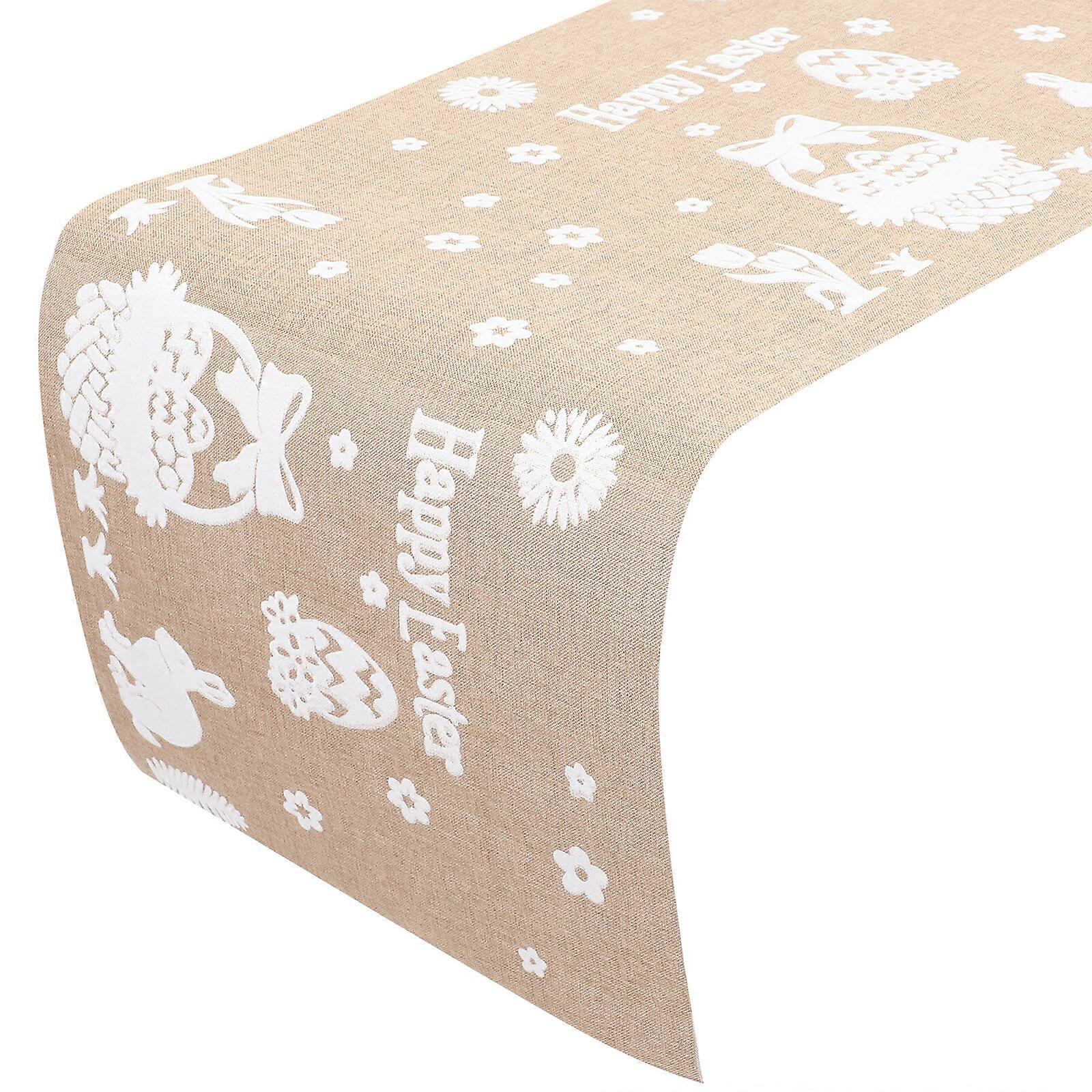 Easter Table Runner Easter Theme Pattern Table Cloth Spring Table Cover Festival Table Cloth