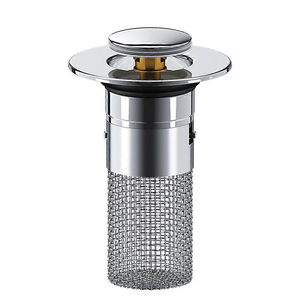 Pop Up Sink Drain Filter with Removable Stainless Steel Filter Basket Hair Catcher for Sink Drain Strainer Replacement