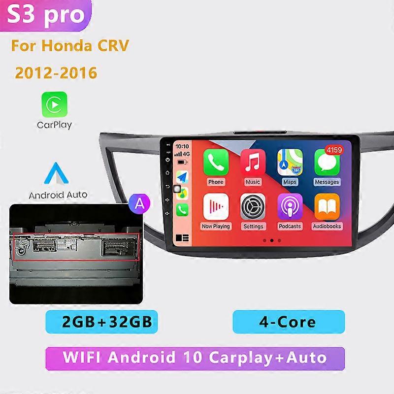 4G+64G 8-core 2DIN Android 10 Car Radio Stereo Multimedia Player Carplay Auto WIFI GPS navigation for Honda CRV CR-V 2012-2016