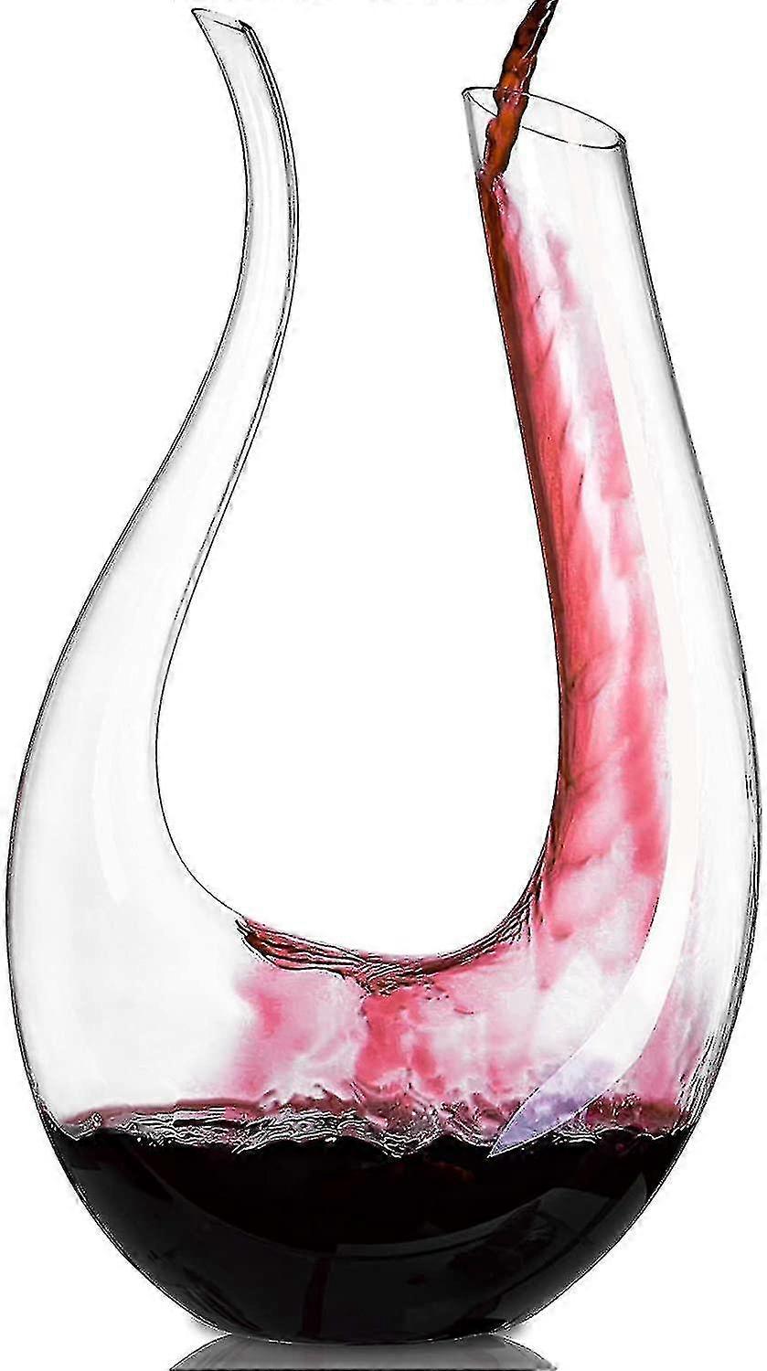 U-förmiges Weinkaraffe Set aus Kristallglas, Rotwein Bleifreier Glasdekanter
