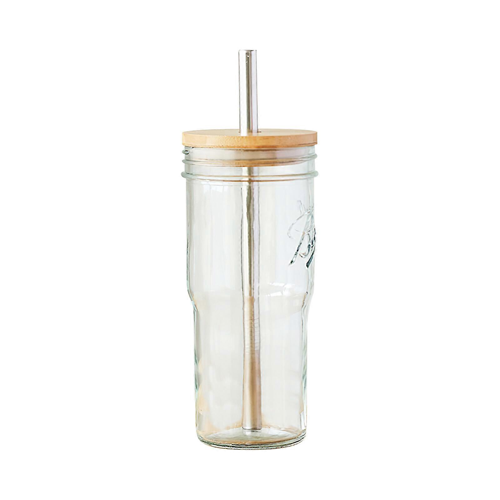 Glass Cup  Mason Jars Drinking Glasses Tumbler with Bamboo Lids and Straws 2023 New