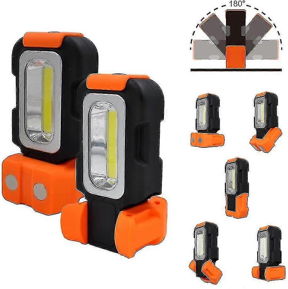 3-piece Set With Magnetic Base Crochet Folding Cob Emergency Light Maintenance Light