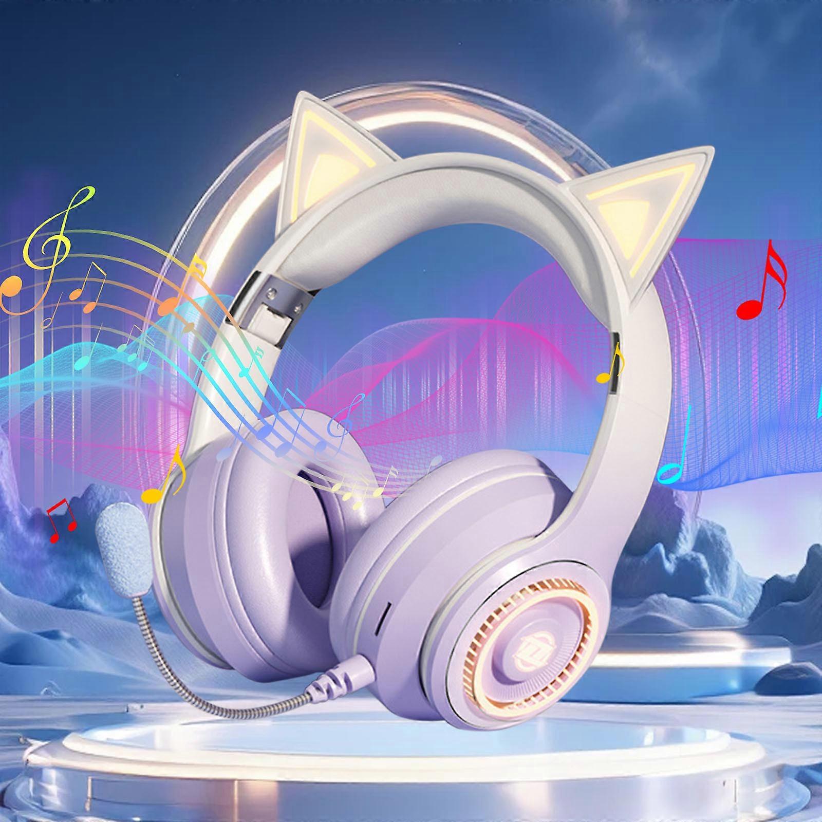 Headphones For Kids Learning With Microphone Foldable And Comfortable Four Gradient Colors