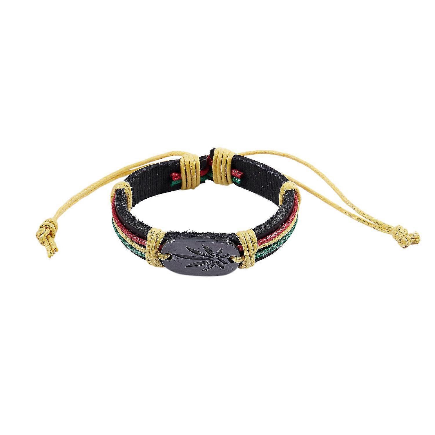 Rasta Jamaican Reggae Leather Bracelet