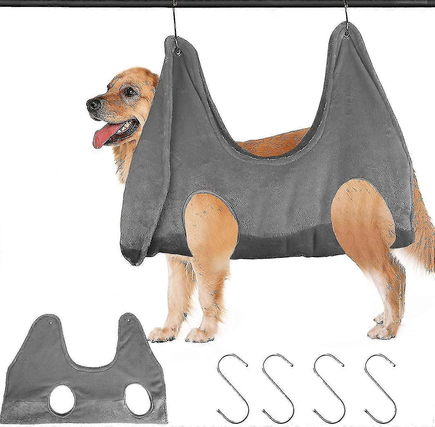 Dog Cat Grooming Hammock, Indoor Pet Hammock Helper Adjustable 2 In 1 Restraint Bag Quick Dry Towel With Hook For Small/medium/large Pet Grooming Nail