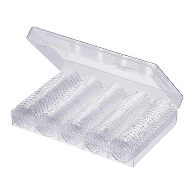 100Pcs 19/20/22.25/25/27/30mm Coin Clear Protector Case Collection Storage Box JIKAIX