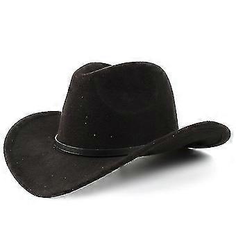 Unisex Aikuiset Villa Cowboy Western Hat Leveä Brim Cap Winter Warm, musta