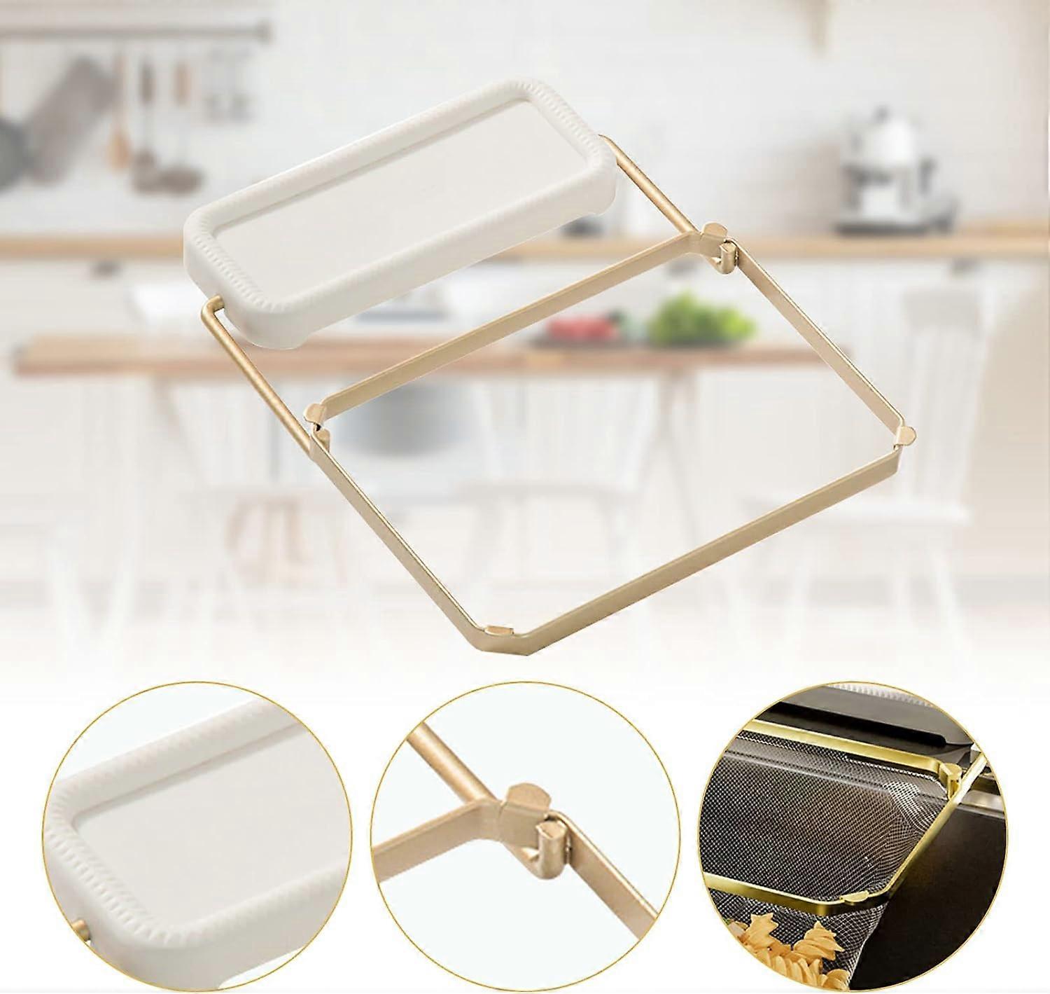 Rectangular Kitchen Sink Strainer with 200 Strainer Hanging Bag Portable Reversible Garbage Strainer Basket Holder for Leftovers (White)