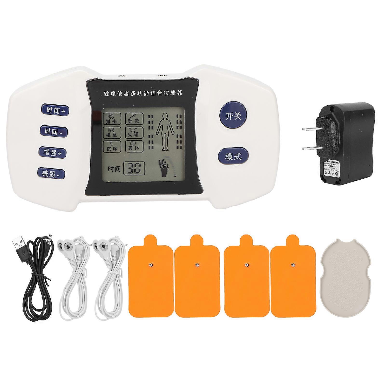 Multifunksjonell elektrisk muskelstimulatormaskin smertelindring stive muskler slapp massasjeUS plugg 100-240V