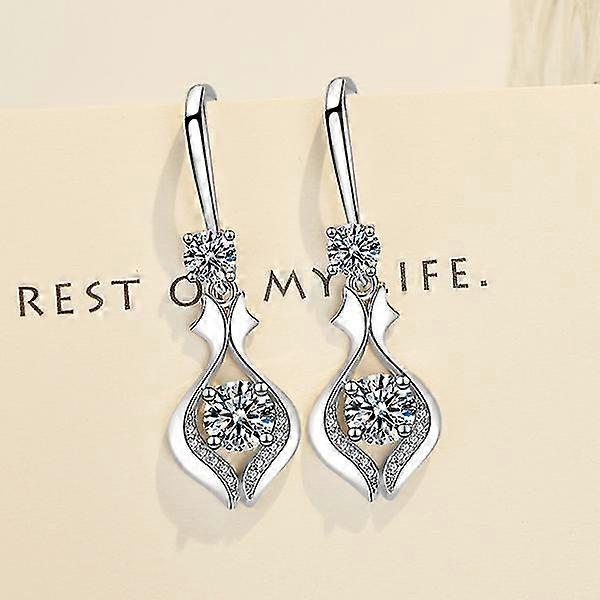Women's Temperament Water Drop Long Earrings [white]