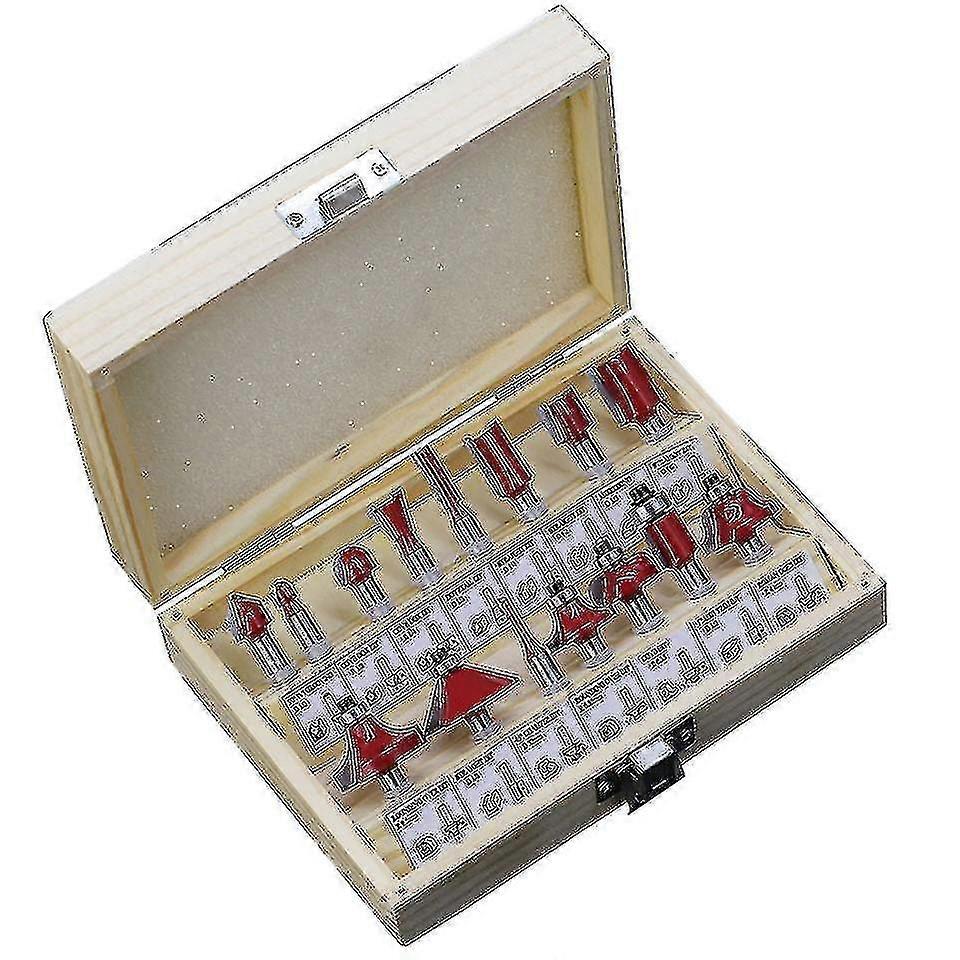 15 Stück Router Bit Set Wolframkarbid Router Bit mit Holzgehäuse