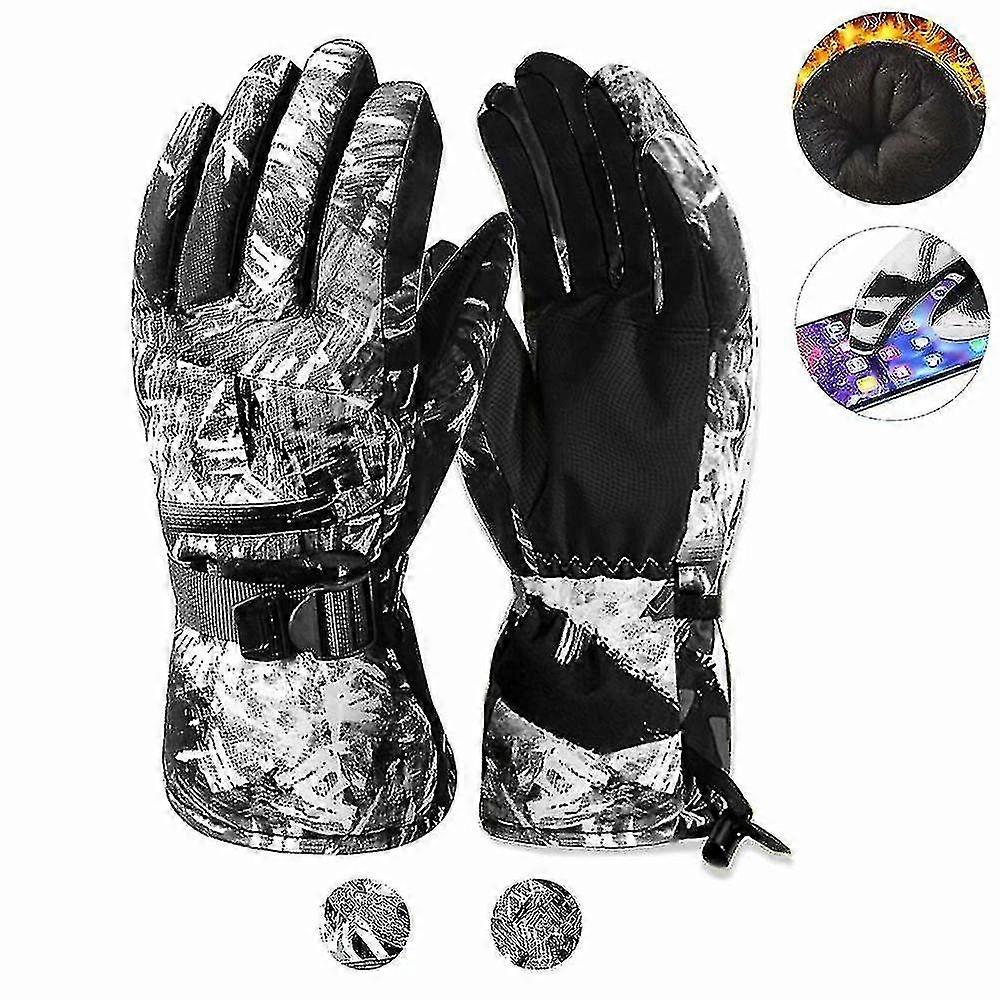Winter Ski Gloves Warm Lining Windproof Waterproof Snow Gloves L