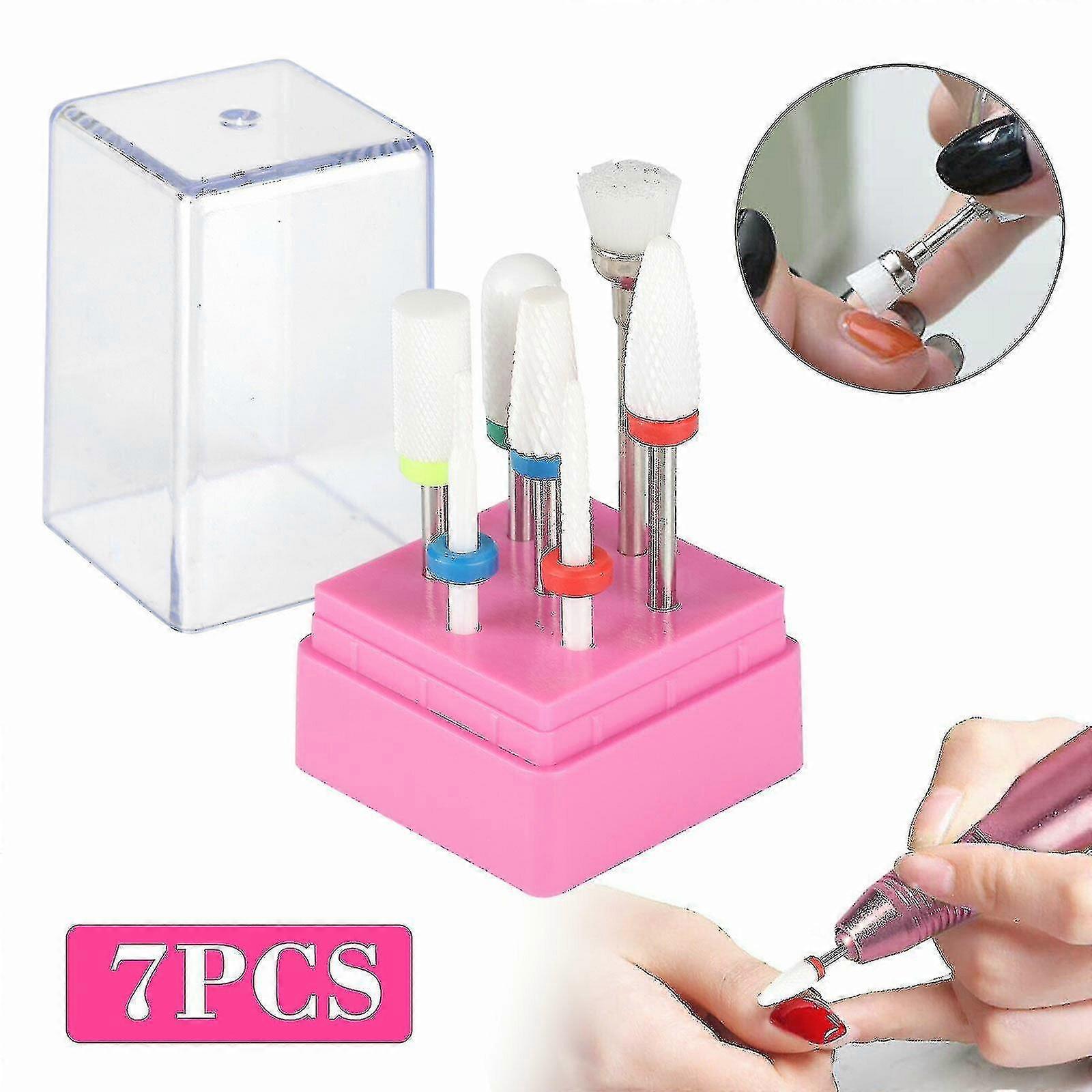 Swhyv Nail Drill Bits Ceramic Head Nail Cuticle Polishing Manicure Tools