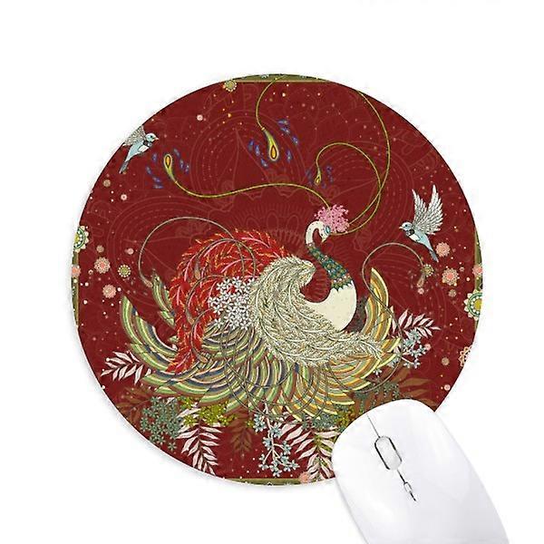 Flower Wing Bird Ukiyo-e Leaves Mouse pad