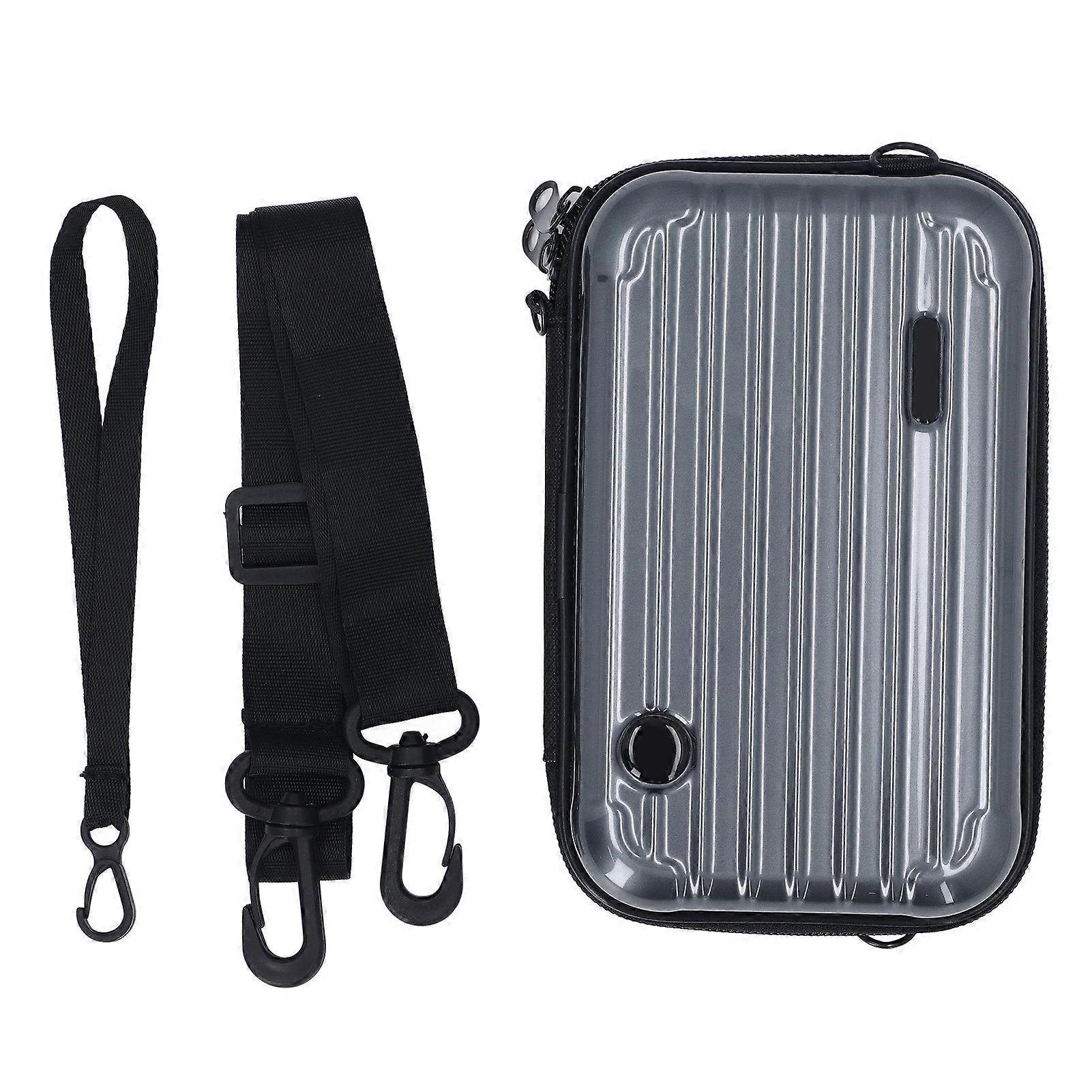 X4 PC Hard Carrying Case, Nylon Waterproof Shockproof Portable Action Camera Storage Bag with Hand Strap and Shoulder Strap, Grey