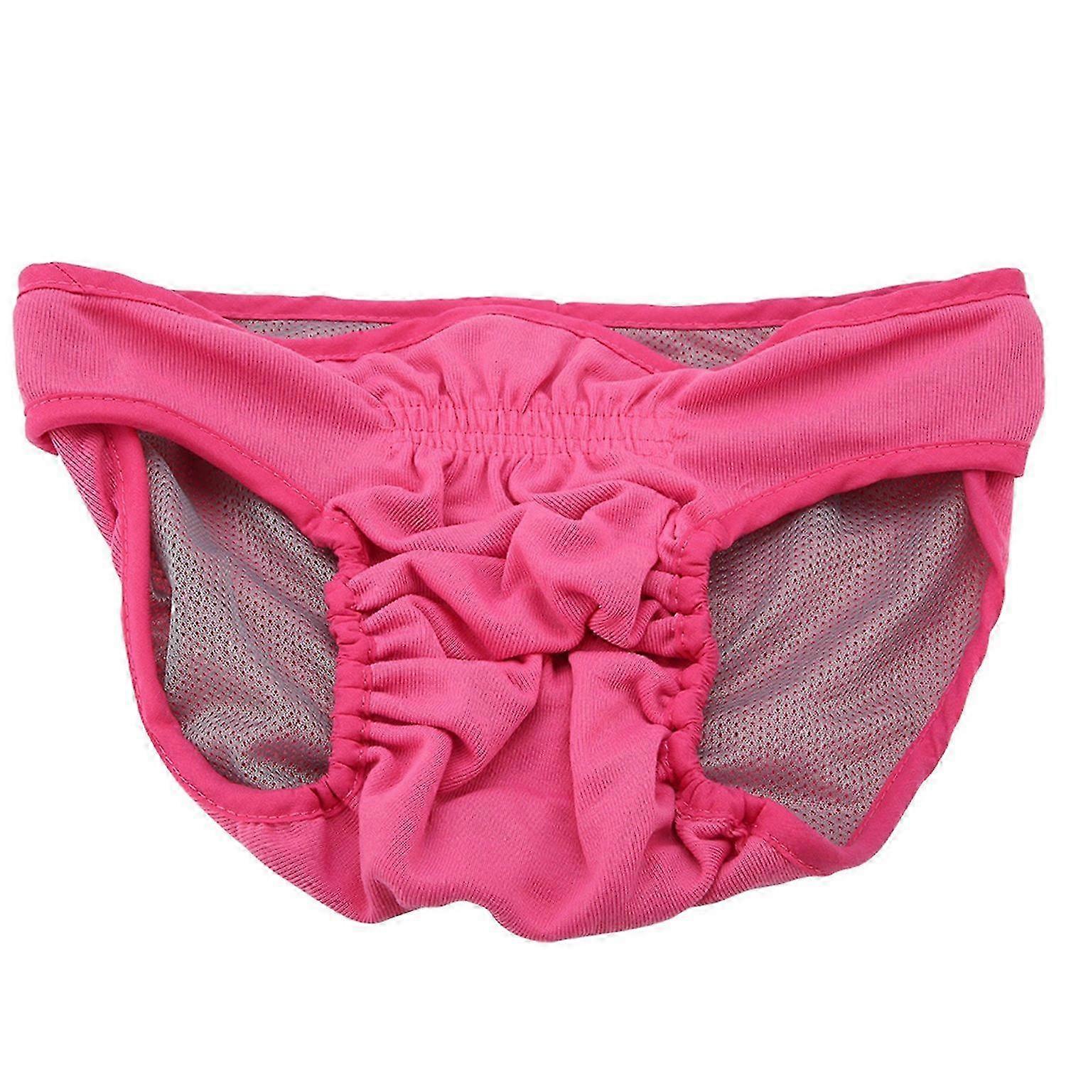 Dog Polyester Pants Puppy Underwear Female Physiological Pants Pet Sanitary Diaper (Pink S)