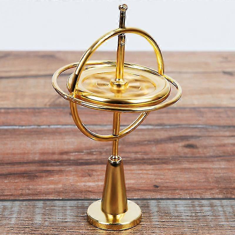 Metal Anti-gravity Gyroscope Balance Toy (golden) Ergonomically Designed Gyro, Fingertip Decompression Toy, Lightweight Imagination School