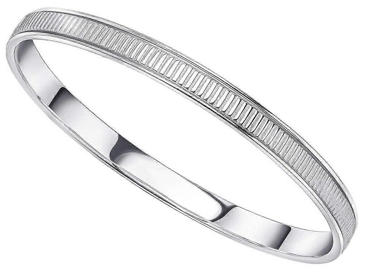 Beginnings Ridged Spinner Bangle - Silver