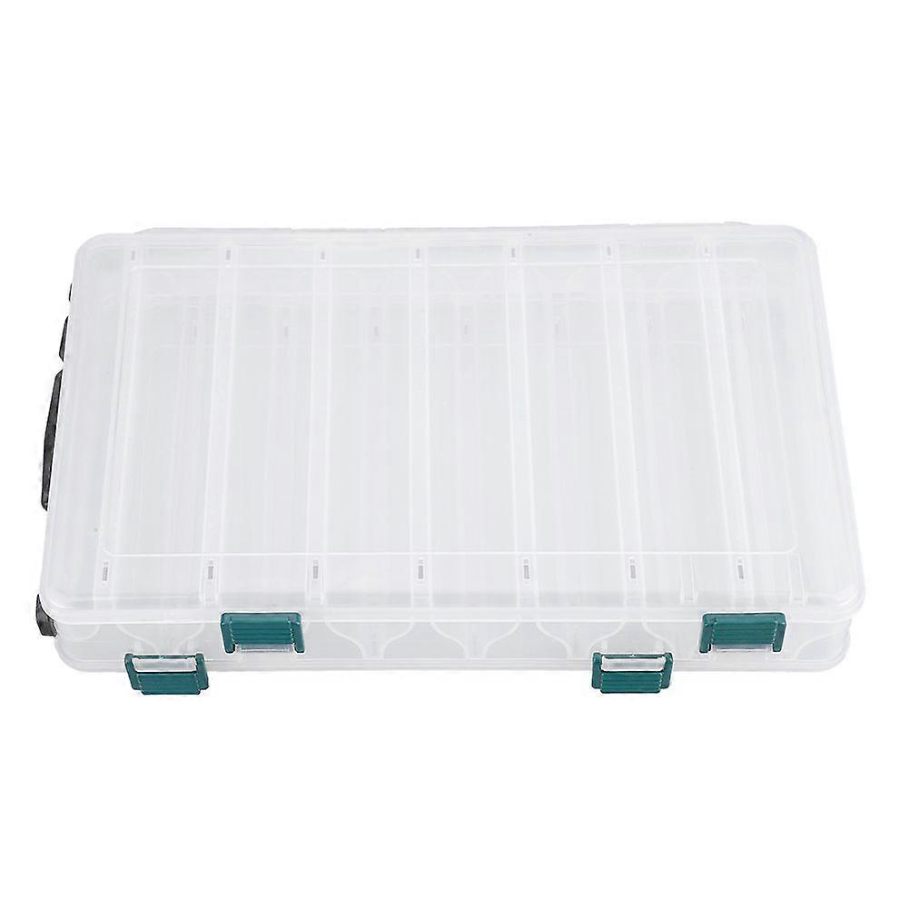 Double Side Plastic Fishing Baits Box Lures Holder Case Large Capacity Accessory (14 Slots)