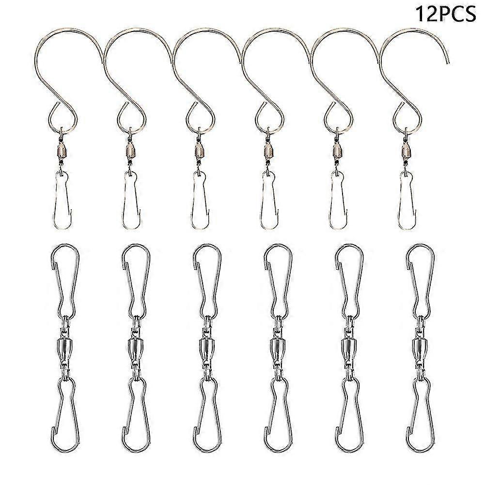 12pcs S Shape Ornament Wind Spinners Dual Swivel Hook Plants Crystal
