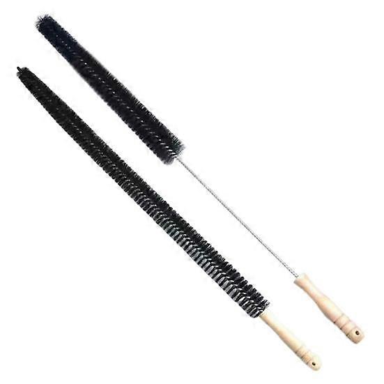 2Pcs Sewer Dredging Strip Brush Set Wood Handle Soft Bristle Dryer Vent Lint Cleaner Pipe Unclogging Brushes Cleaning Tool