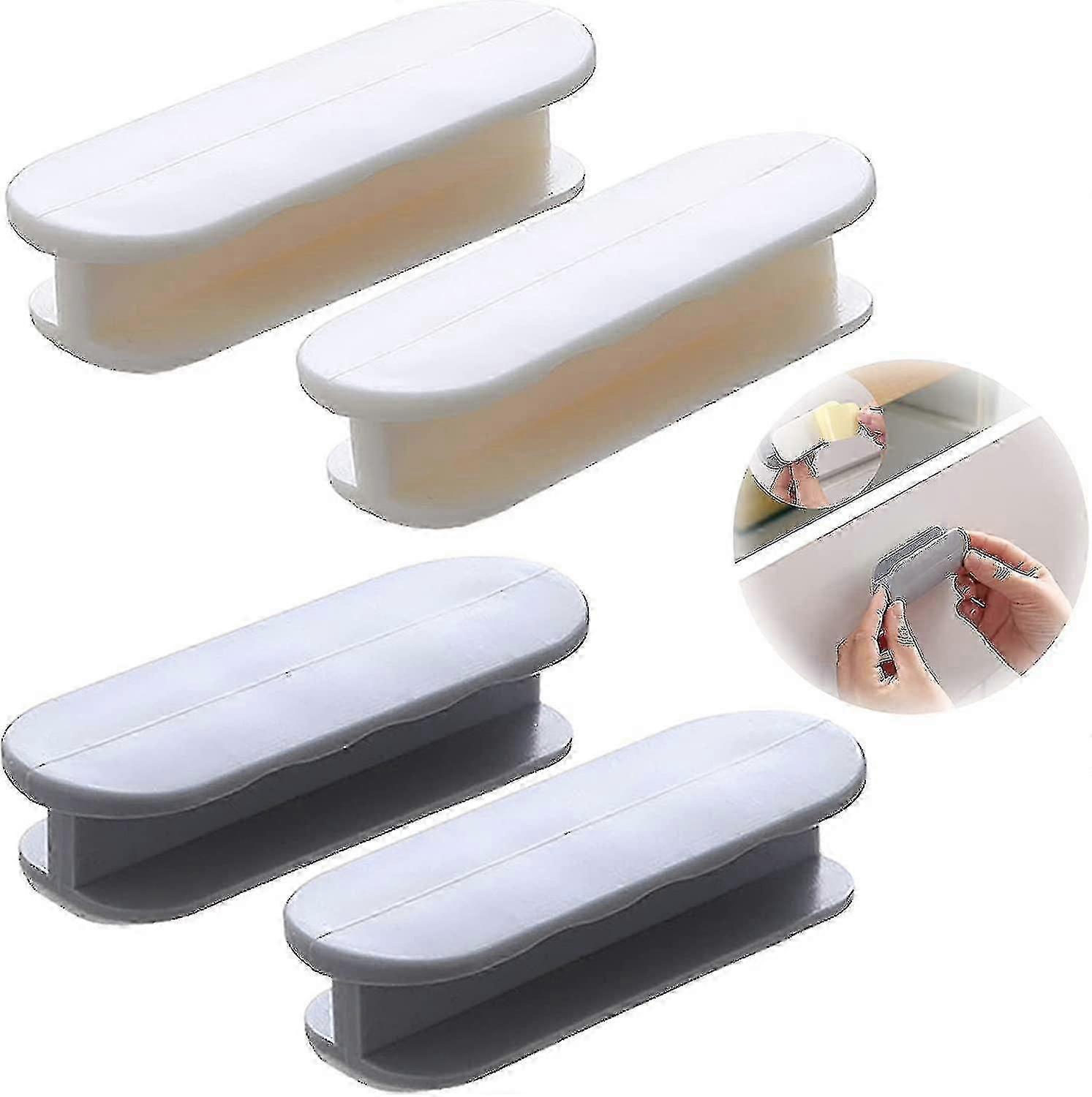 4 kpl itseliimautuva ikkunakahva, itseliimautuva kahva, liimaava liukuovikahva ikkunakaappiin (harmaa+beige)