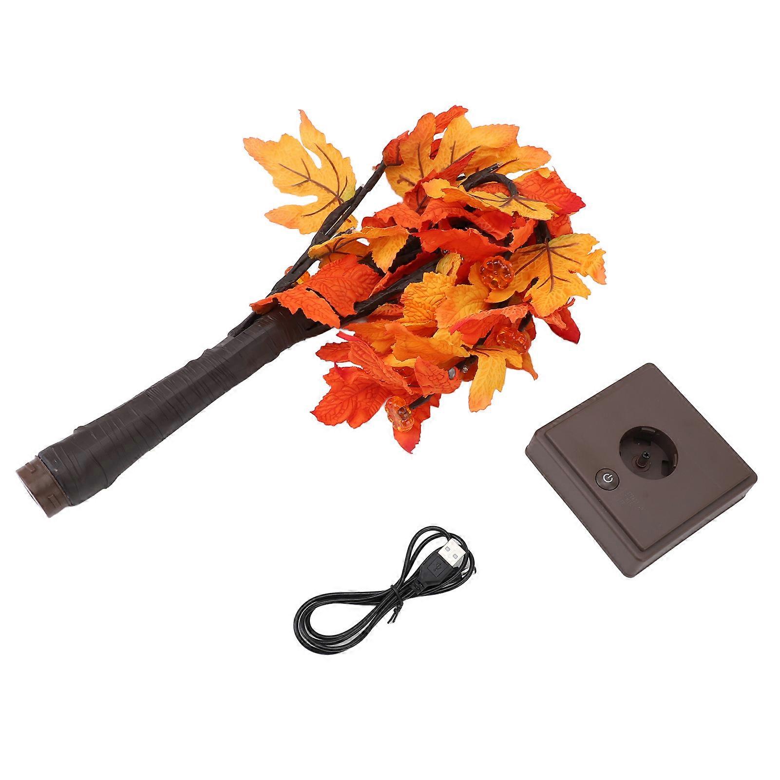 Artificial Fall Lighted Maple Tree 24 LEDs Timer Function Fall Decor Lights with Removable Base for Festival Thanksgiving Day