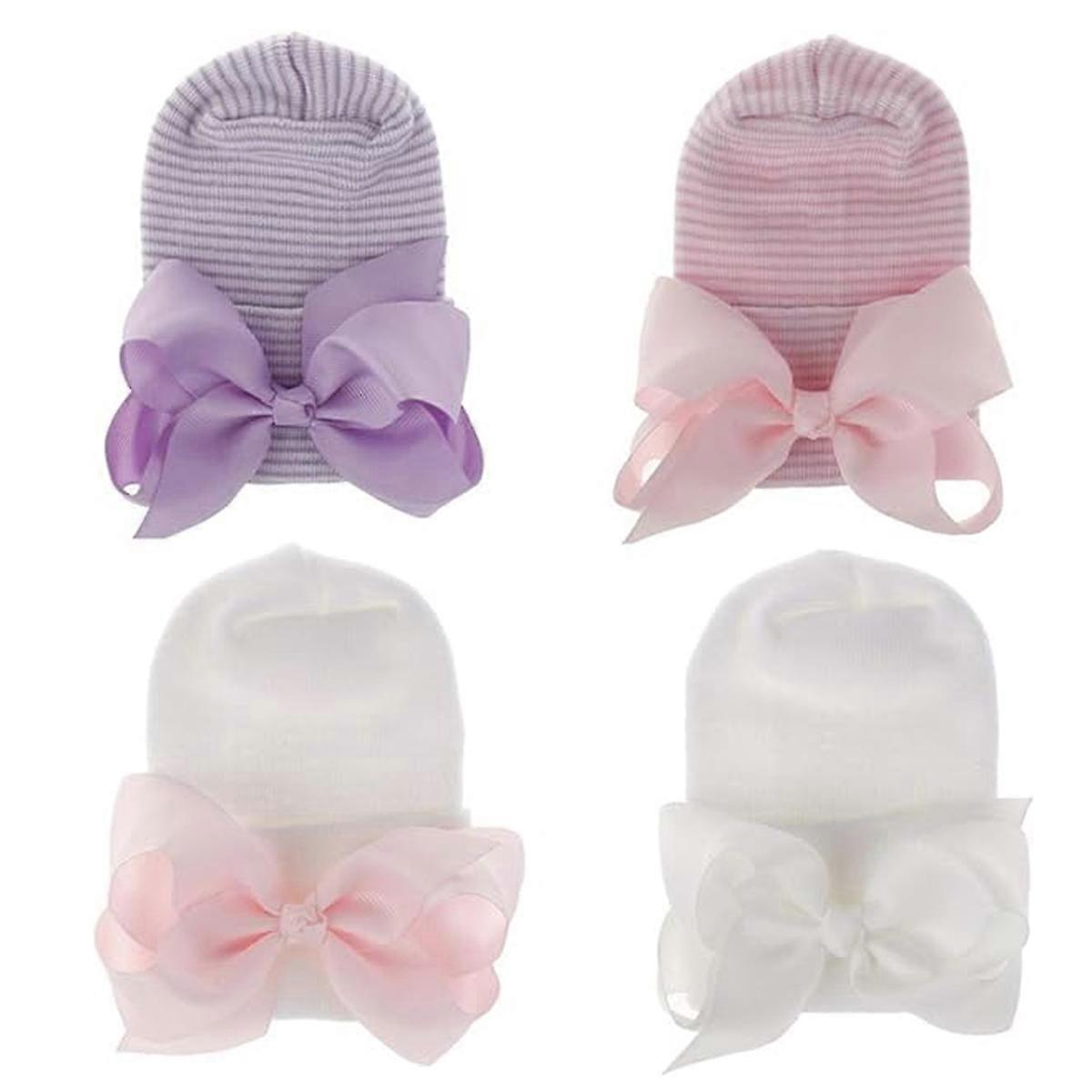 Czapka szpitalna dla noworodków, czapka beanie dla niemowląt z miękkim słodkim węzłem dla dziewczynek