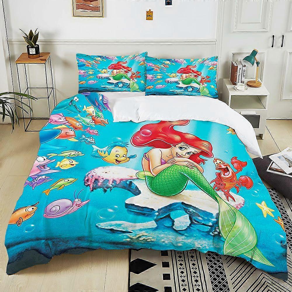 v1730 Lakan Den lilla tryckta PC sängkläder set Påslakan Sängtäcke Sängtäcke Sovrum Dekor Barn Födelsedagspresent Full storlek 3-delat sängkläder set (1 d