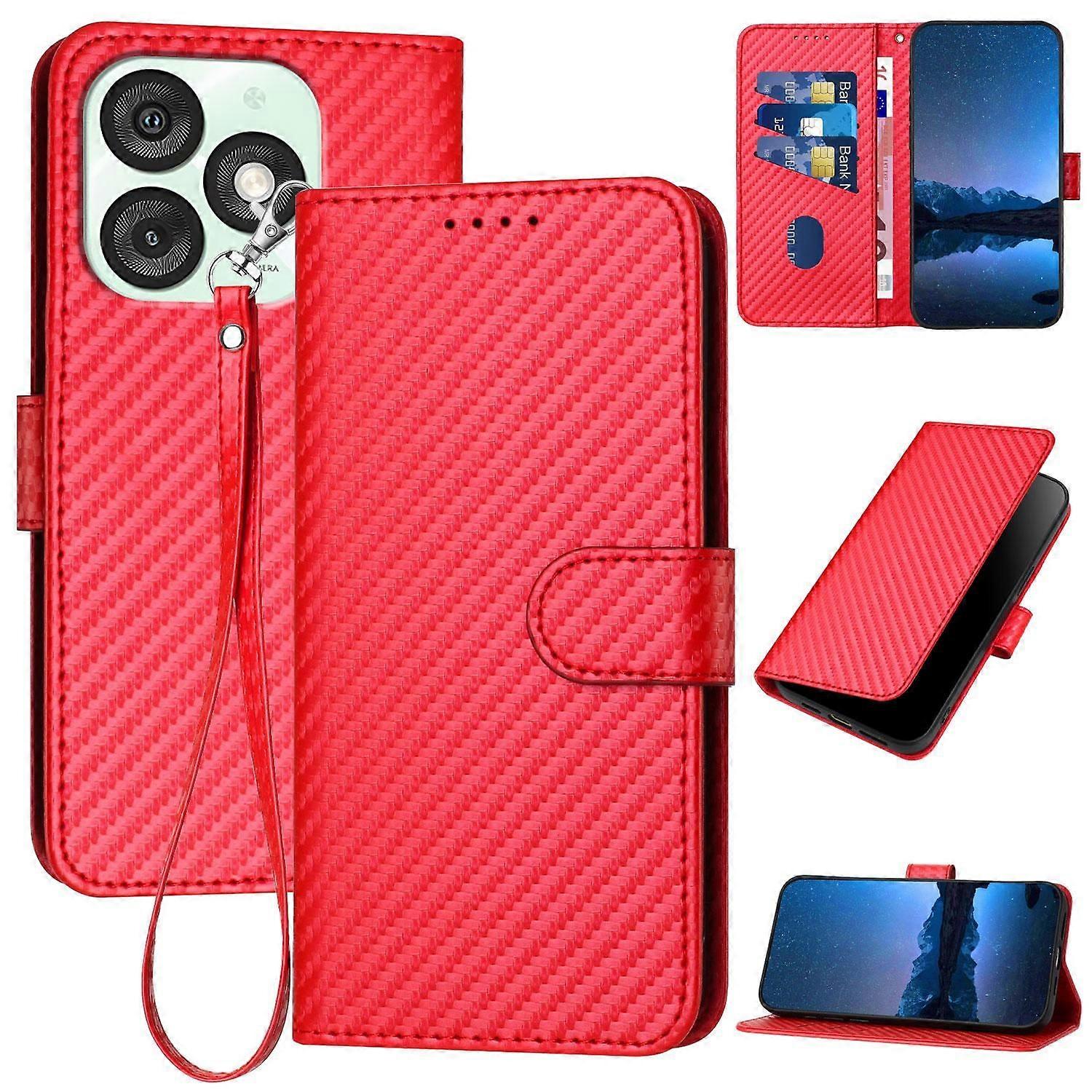 Carbon Fiber Leather Case For Itel A50