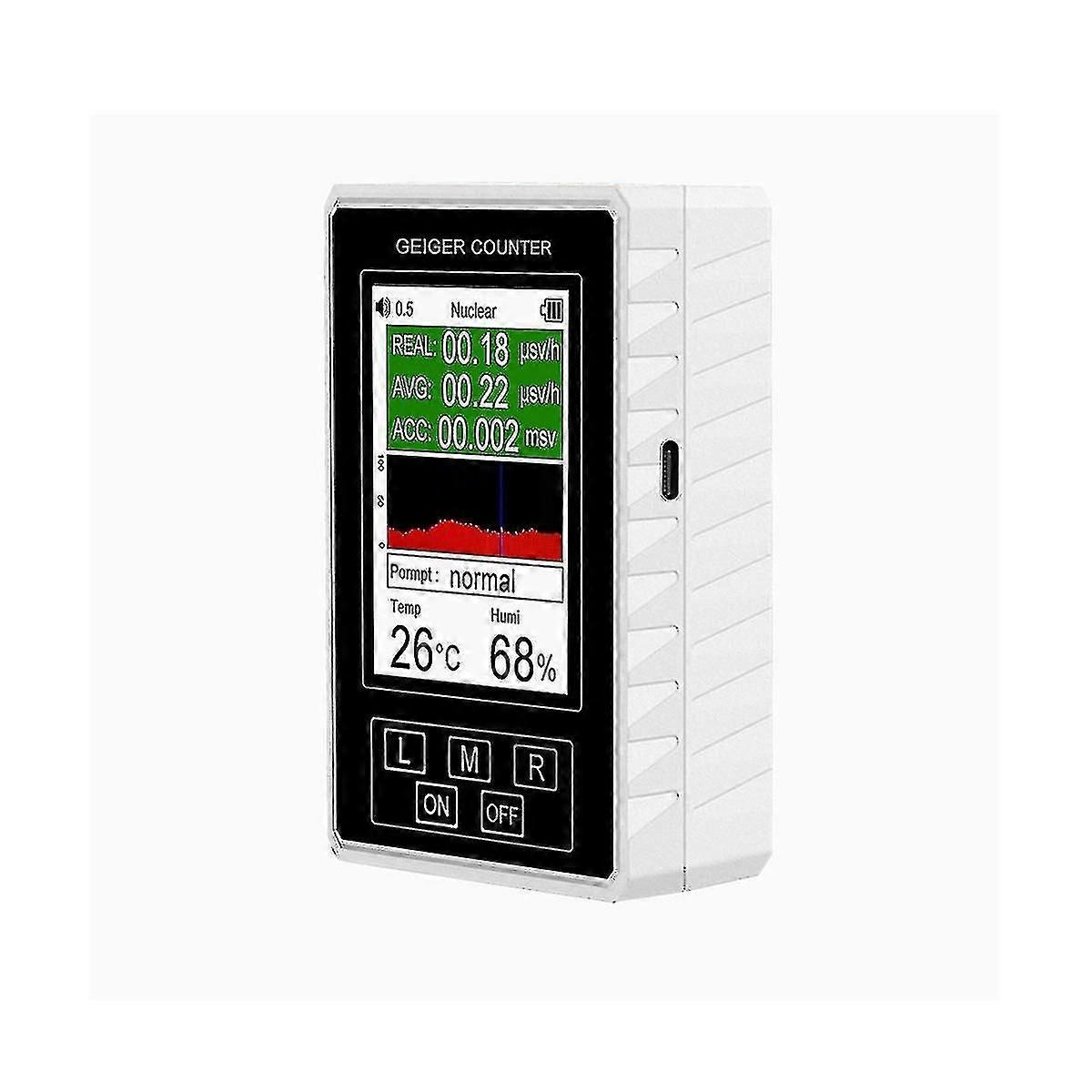 Geiger Counter ydinsäteilymittari Ionisoiva säteily Lämpötila ja kosteus Xr1-Pro White-DT