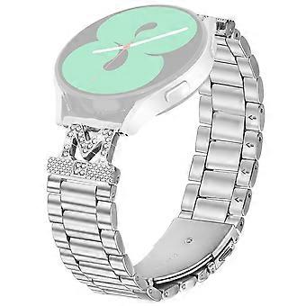 AS For Garmin Vivomove Trend Venu Sq 2 Bracelet de montre Strass Décor 3 Perles Argent Acier Inoxydable 