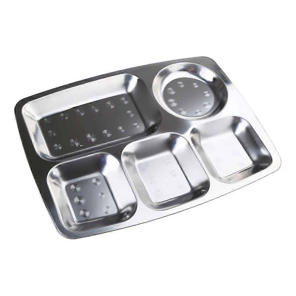 Stainless Steel Divided Plate Rectangular Dinner Trays Divided Dinner Plates
