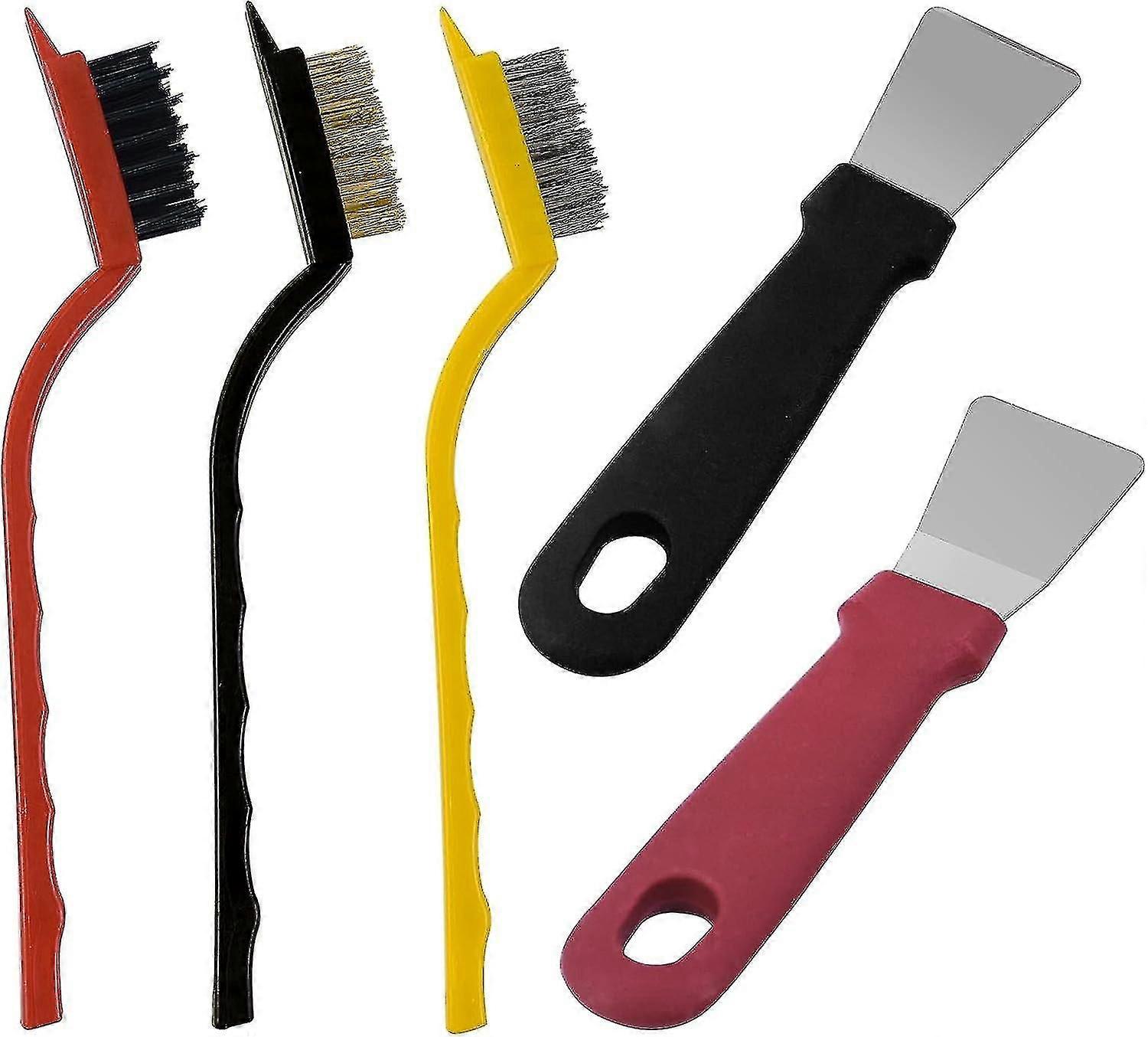 2pcs Plastique Four Scraper Tool Non Scratch Nettoyage Scraper Cuisine Grease Scraper Hob Scraper Glass Super Scraper Ice Scraper avec 3pcs Stainless Ste