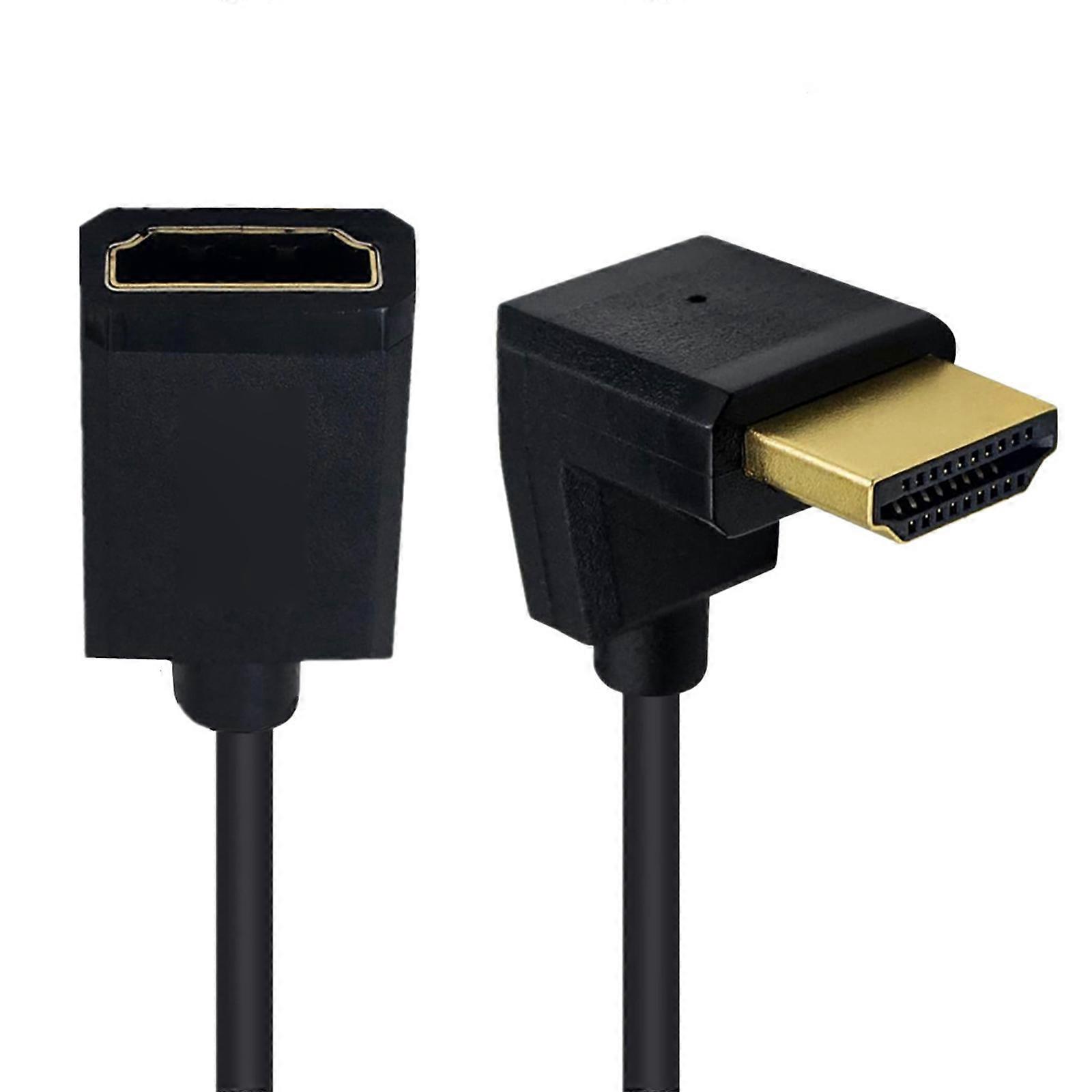 Right Angle HDTV Port Connection Cable 4K 60Hz Video Cord Easy Connection in Narrow Space for HDTV and Monitors