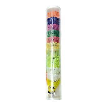 12Pcs Random Color Badminton Plastic Shuttlecocks Toy EVA Head Colorful Shuttlecocks Set For Indoor and Outdoor Playing  White