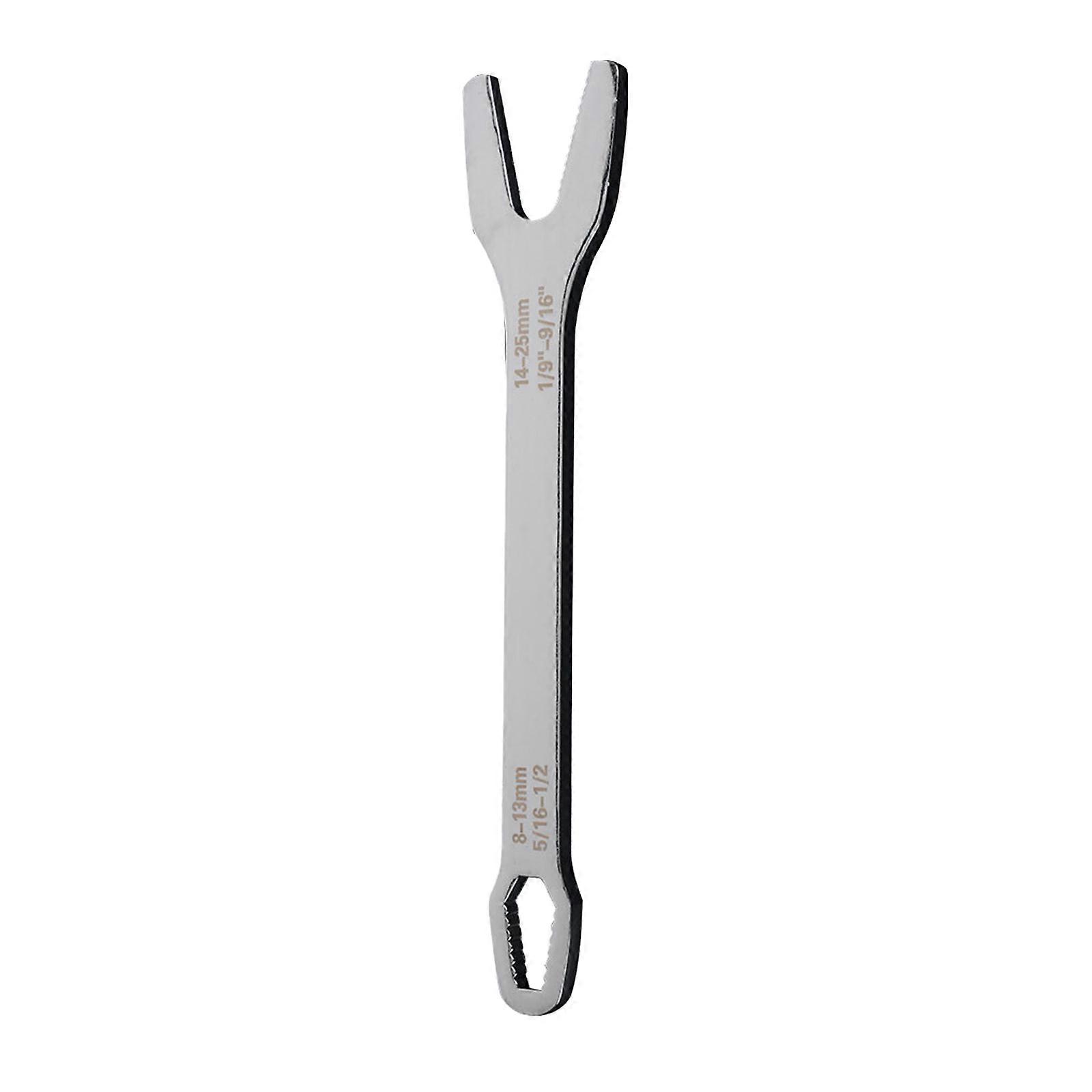 8-25mm Universal Torx Wrench Self-tightening Open End Adjustable Ratchet Wrench Board Double-head Torx Spanner Hand Tool Silver