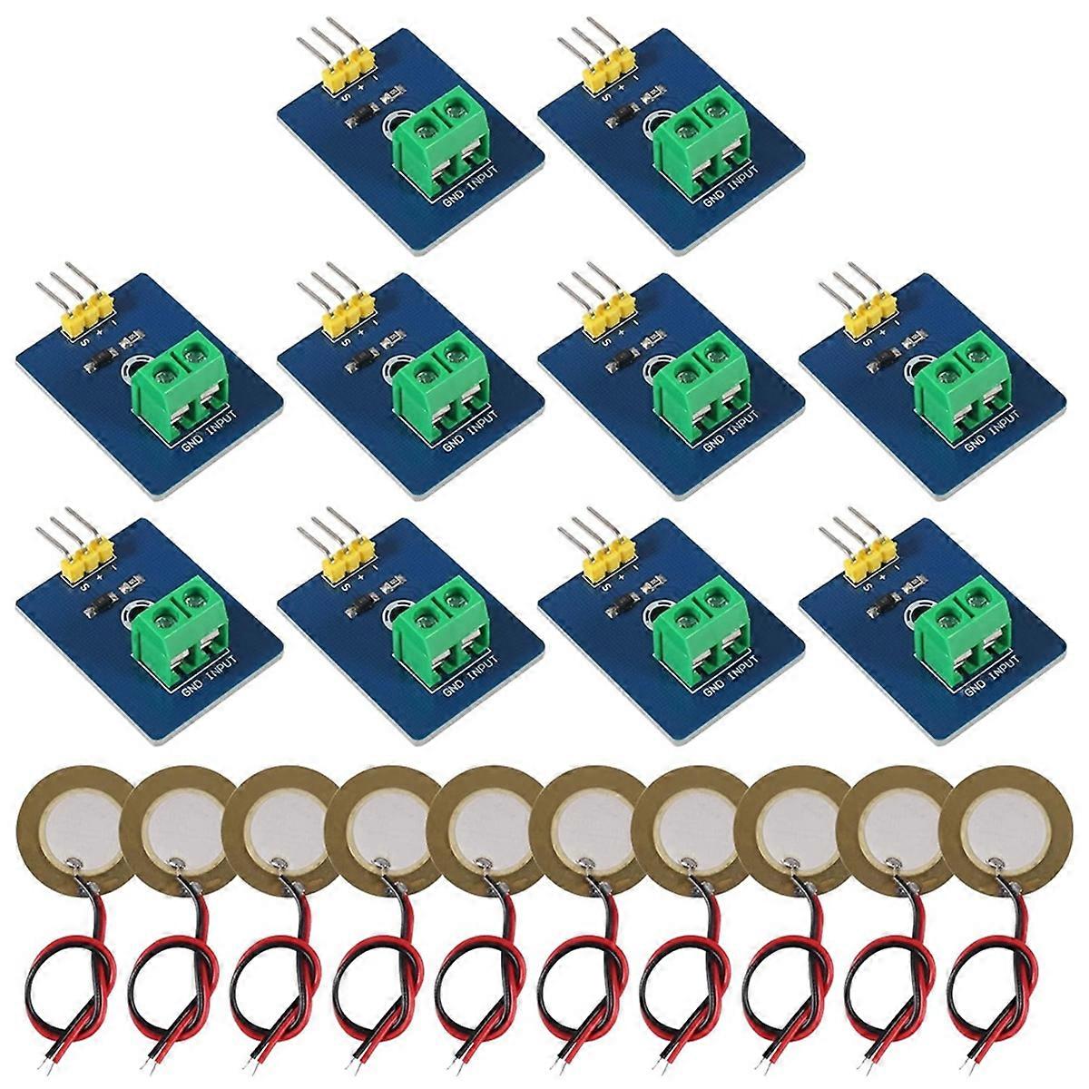 10pcs Piezoelectric Sensor Analog Ceramic Sensor Module Piezoelectricity for DIY KIT