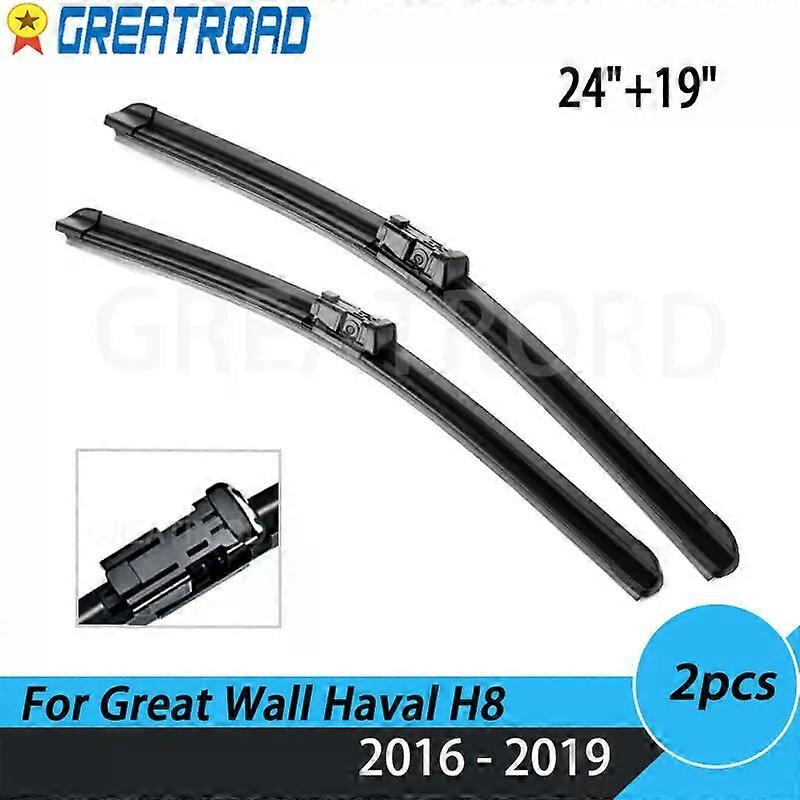 Wiper RHD & LHD Front Wiper Blades For Great Wall Haval H8 2016 - 2019 Windshield Windscreen Front Window 24"+19"