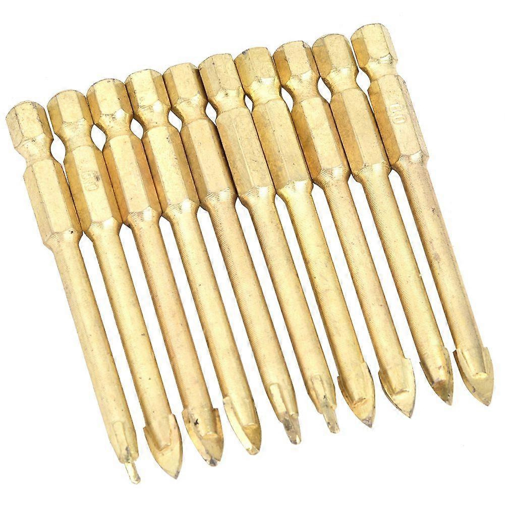 10 Pack 8mm Carbide Hex Shank Triangular Spear Point Drill Bits for Tile Glass Wood