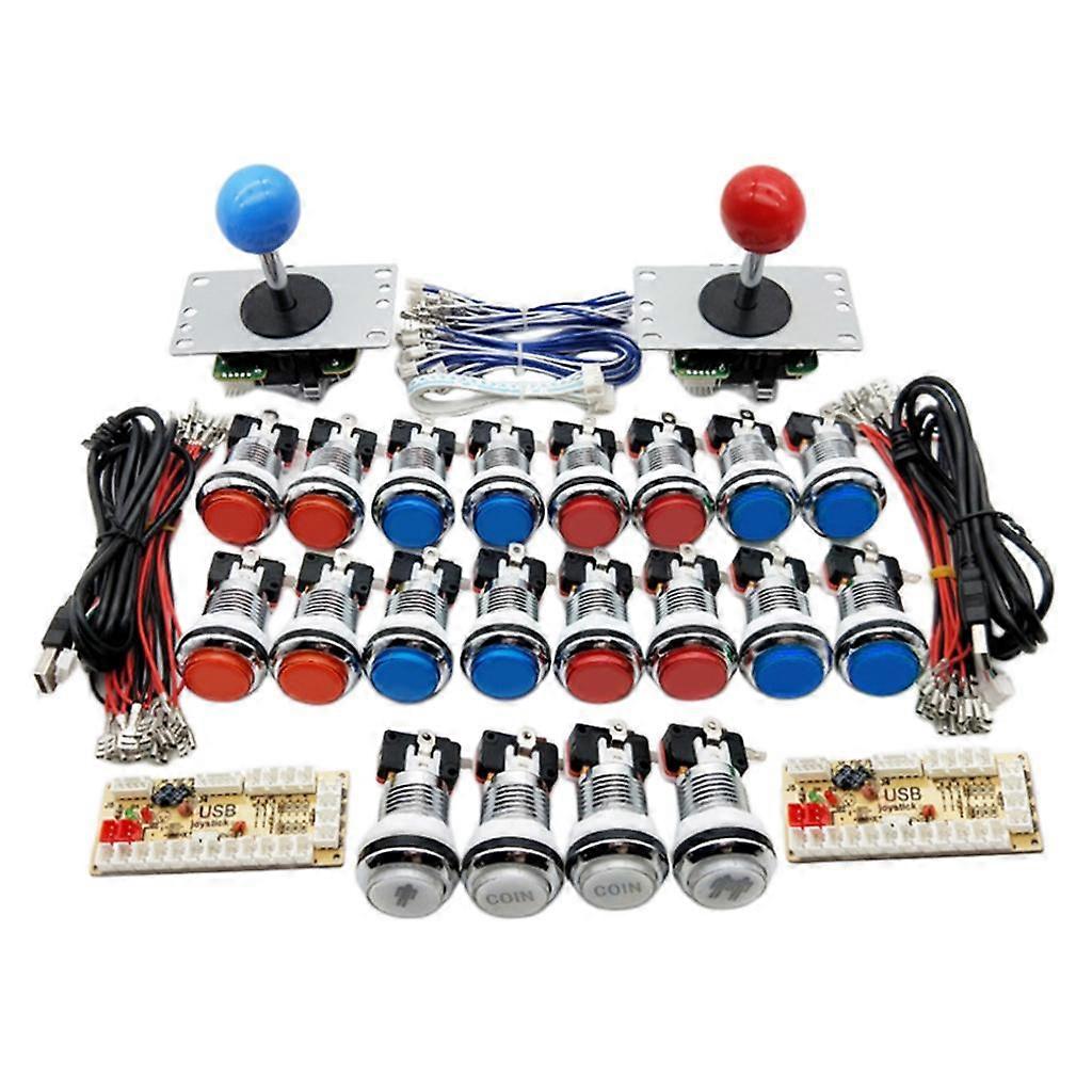 2 Players Arcade Game Push Buttons + USB Encoders Controller DIY