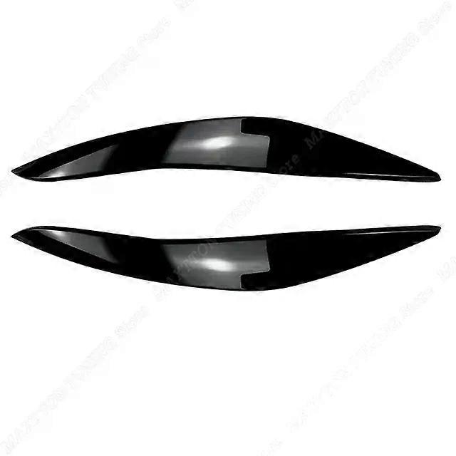 compatible for 5 Series F10 F11 2011-2014 Car Eyelid Front Headlight Eyebrow Cover Eye Lid Trim Sticker Gloss Black ABS Car Accessories