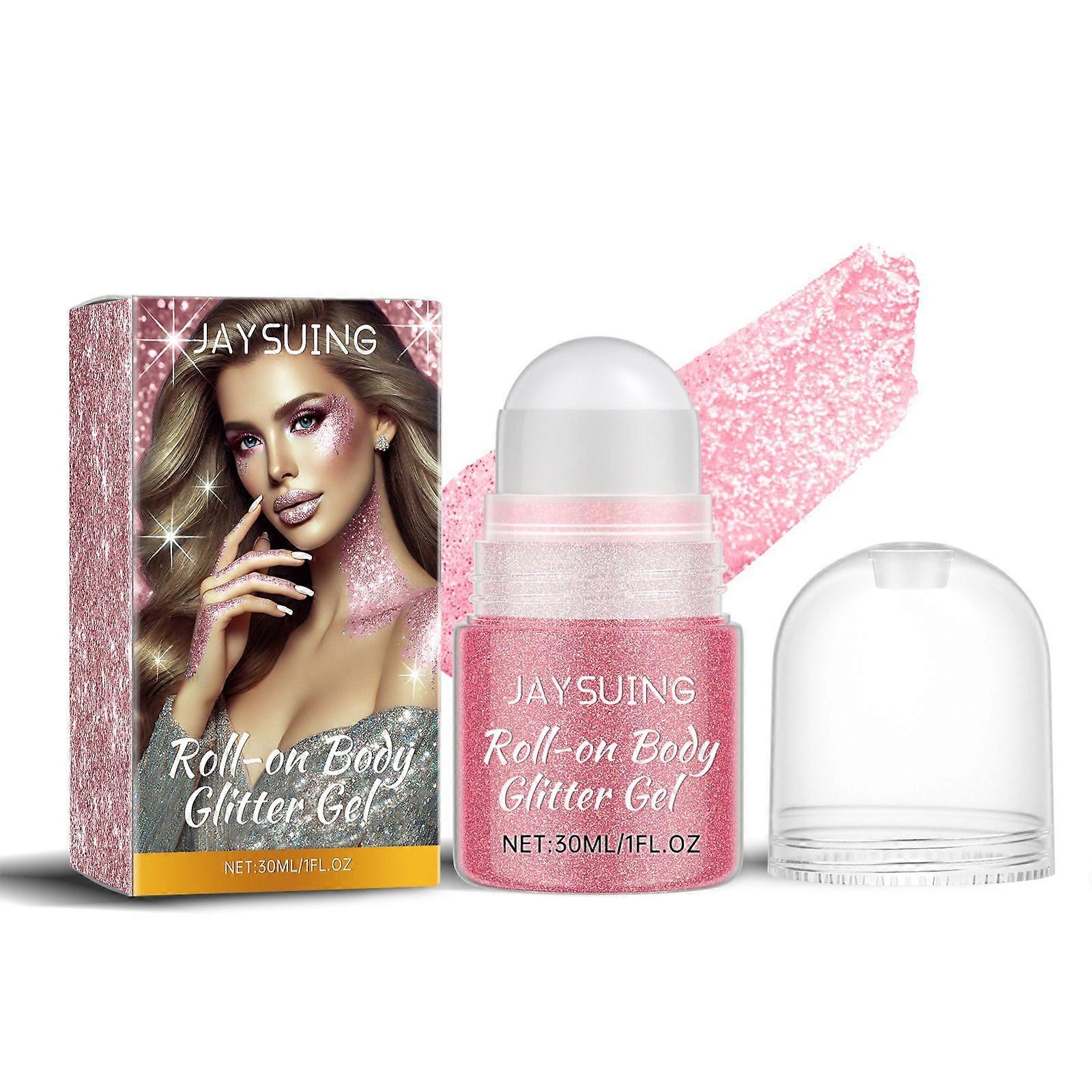 Jaysuing Dazzle Rose Flash Perles Corps Clavicule Mettre En Évidence Joue Fard à joues Paillettes Naturel Tridimensionnel