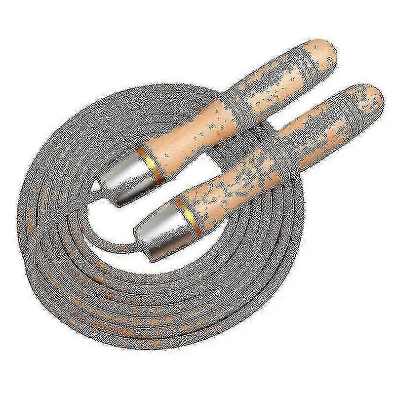 Th Universal Metal Bearing Justerbart läder hopprep (1 st, träfärg)