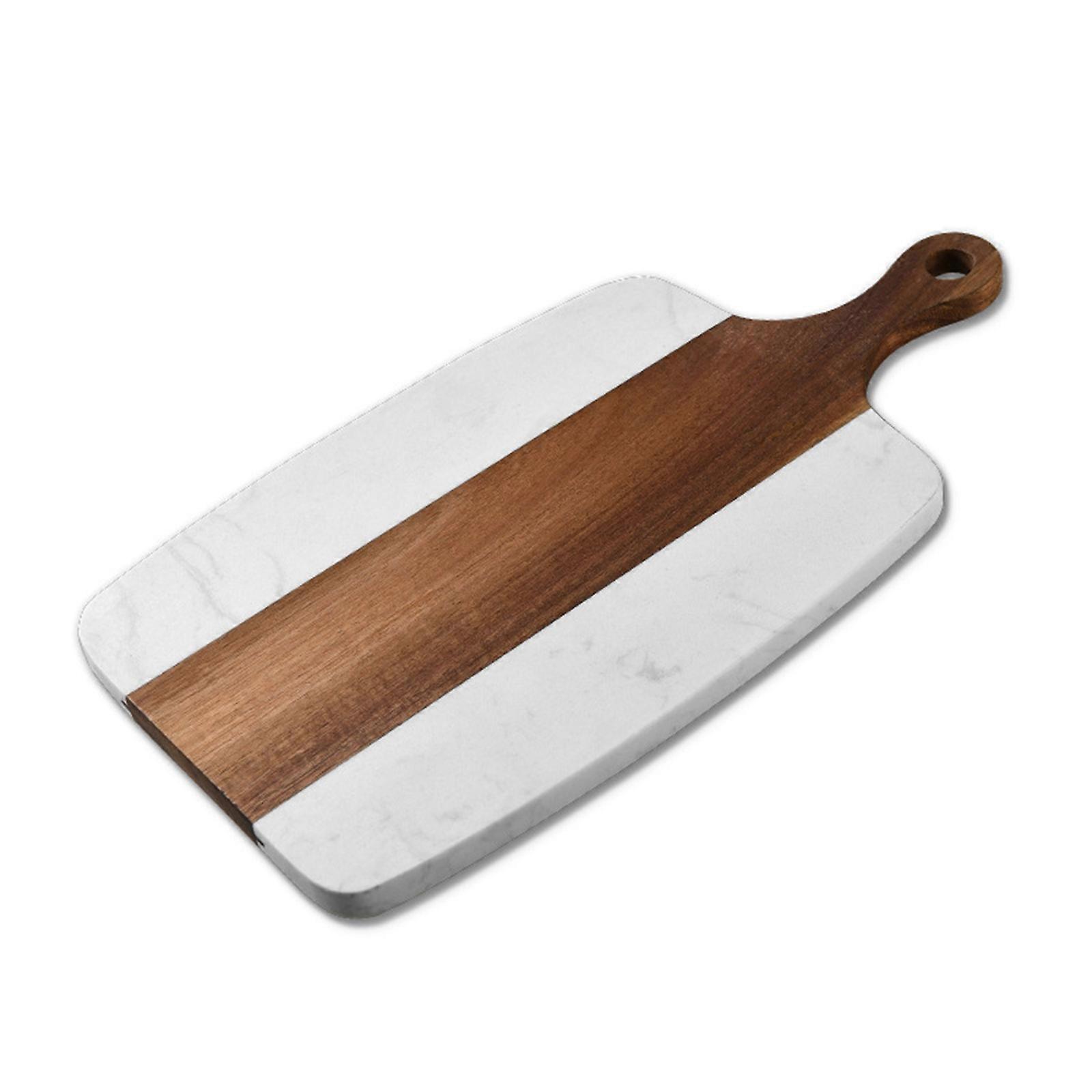 Holz Marmor Wurstplatte Marmor Spleißen Akazienholz Doppelseitiges Schneidebrett Käse Brot Schneidebrett Platte Weiß