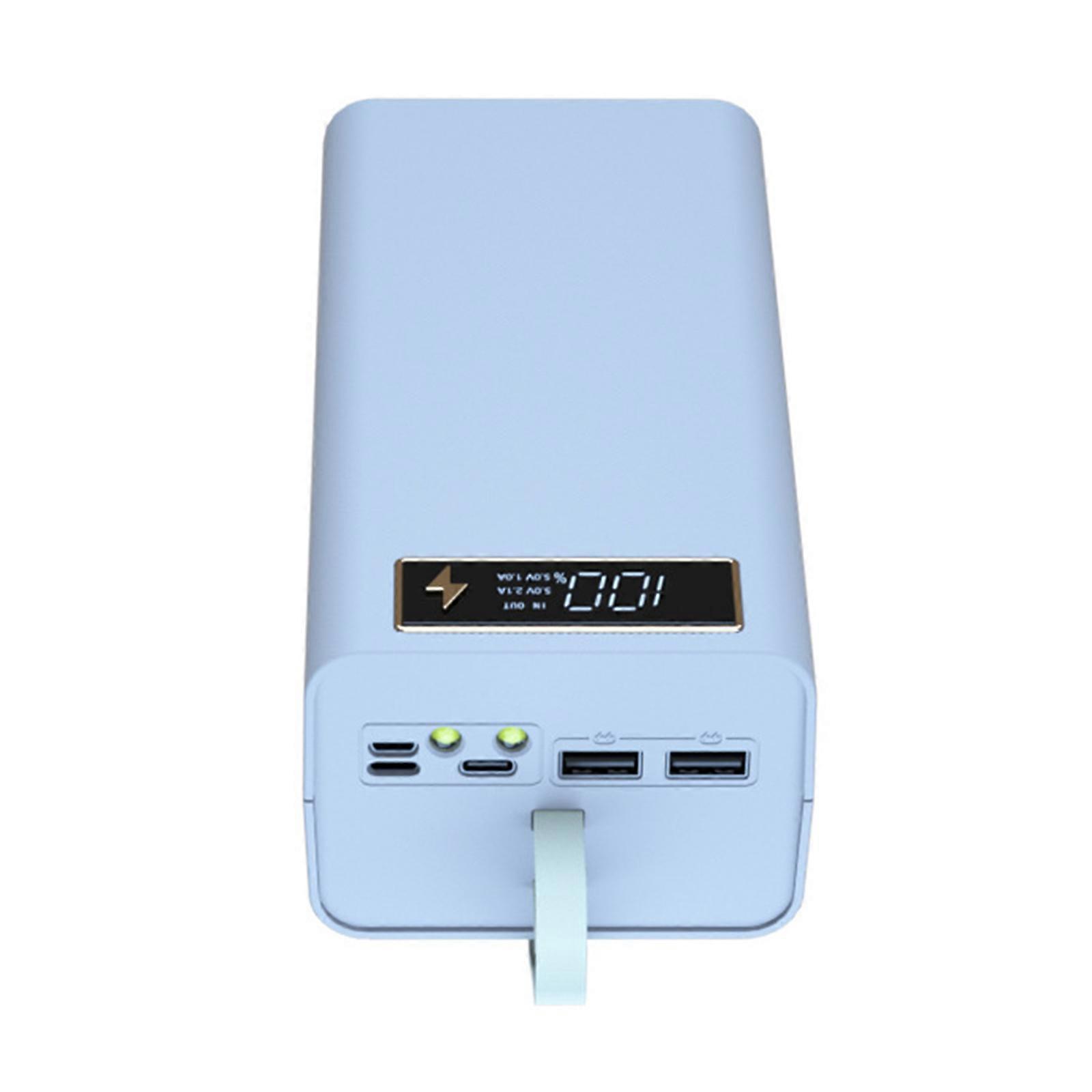 Removable Welding-free 21-section 18650 Power Bank Kit USB Digital DIY Mobile Power for Shell DIY Power Bank with Lighti White