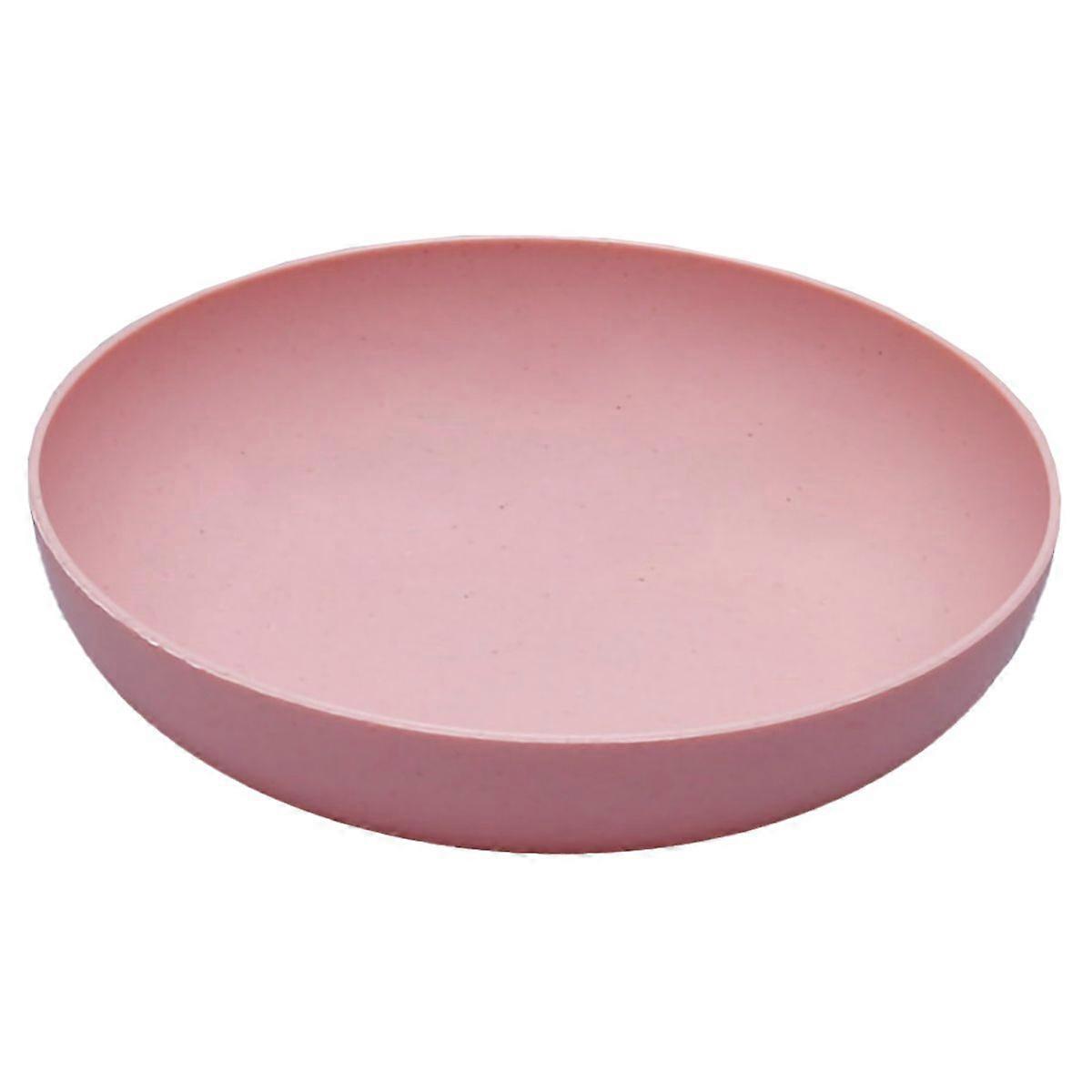 Dinner Plate Tableware Wheat Straw PP Dinnerware for Dish Fruits Serving Sauce DippingDeep Round Pink