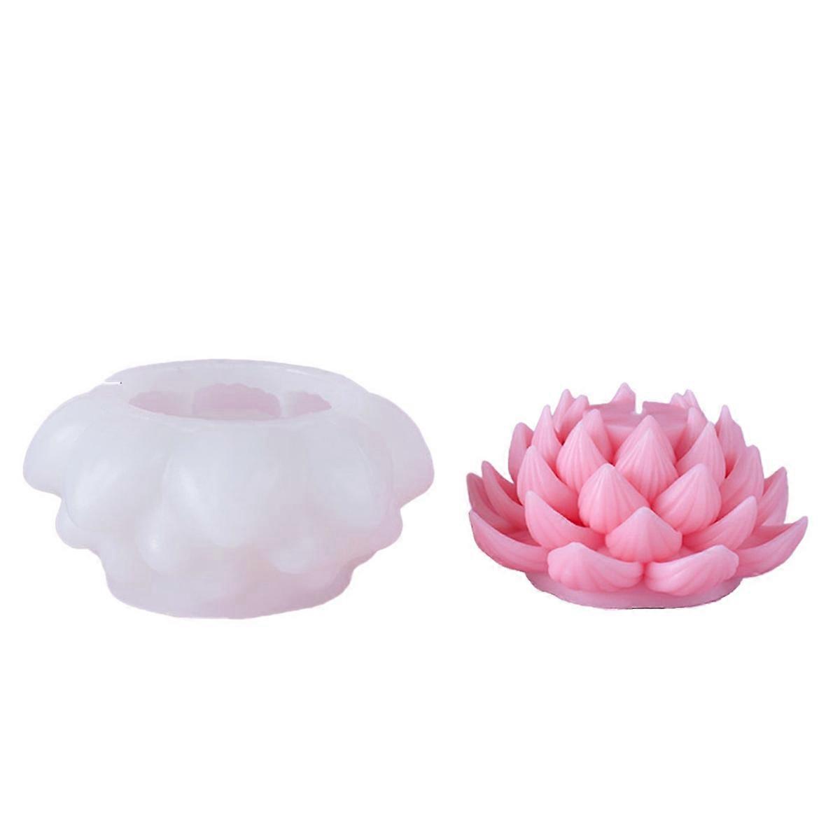 Simulation Lotus Candle Silicone Mold Soap Fragrance Ornaments,A