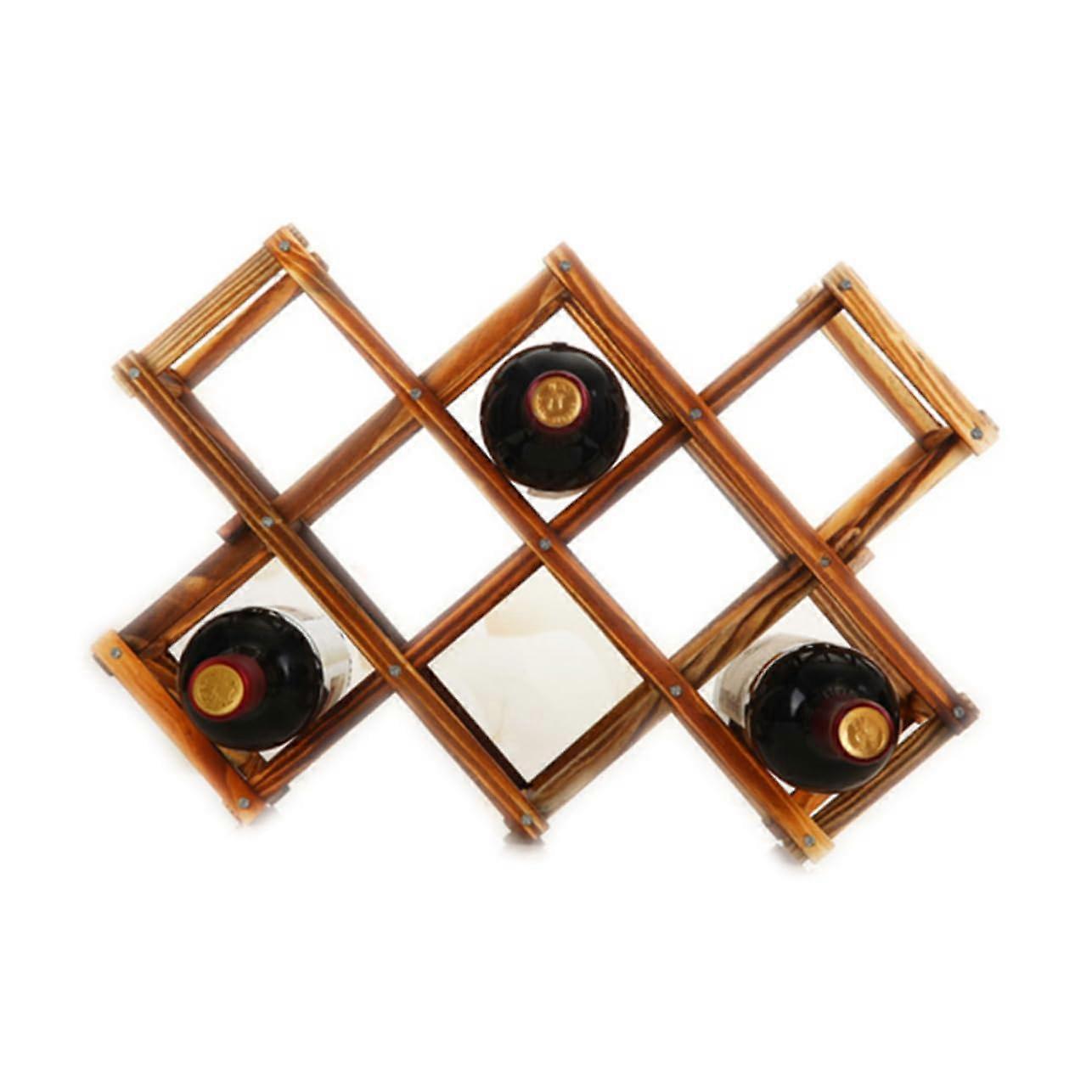 Carbonized  Rack Tabletop Freestanding 10 Bottle Capacity
